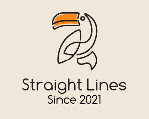 Modern Toucan Line Art logo design