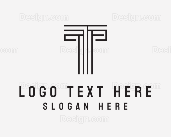 Modern Geometric Maze Letter T Logo