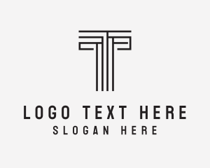 Monochrome - Modern Geometric Maze Letter T logo design