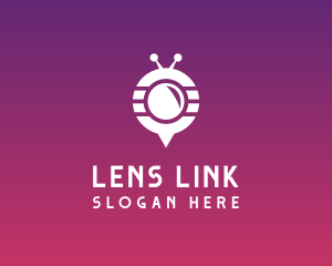 Television Lens Location Pin logo design