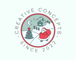 Winter Christmas Badge logo design