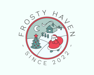 Winter Christmas Badge logo design