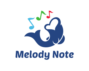 Musical Notes Fish logo