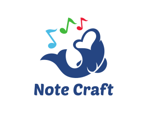 Musical Notes Fish logo