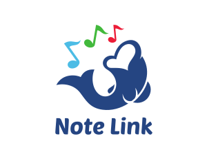 Musical Notes Fish logo design