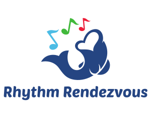 Musical Notes Fish logo design