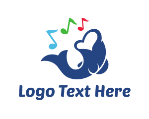 Note - Musical Notes Fish logo design