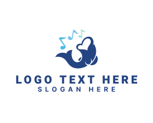Musical Notes Fish logo