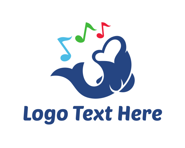 Musical Notes Fish logo