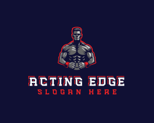 Athlete Muscle Man logo design