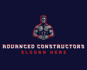 Athlete Muscle Man logo design