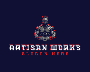 Athlete Muscle Man logo design