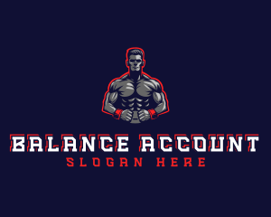 Athlete Muscle Man logo design