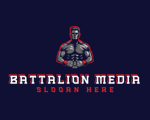 Athlete Muscle Man logo design