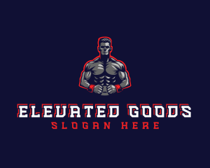 Athlete Muscle Man logo design