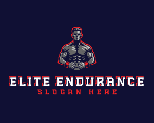 Athlete Muscle Man logo design