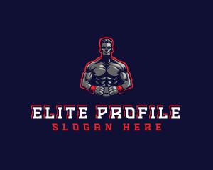 Athlete Muscle Man logo design