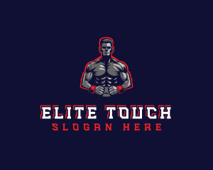 Athlete Muscle Man logo design