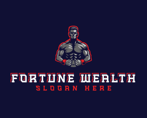 Athlete Muscle Man logo design