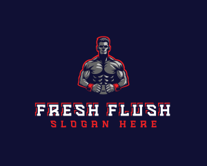 Athlete Muscle Man logo design