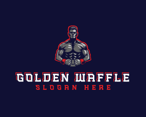 Athlete Muscle Man logo design