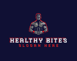 Athlete Muscle Man logo design