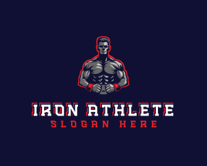 Athlete Muscle Man logo design