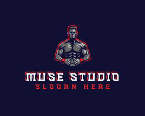 Athlete Muscle Man logo design