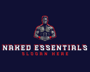 Athlete Muscle Man logo design