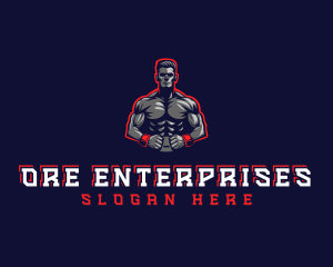 Athlete Muscle Man logo design