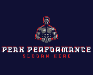 Athlete Muscle Man logo design