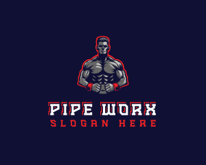 Athlete Muscle Man logo design