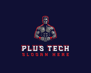 Athlete Muscle Man logo design