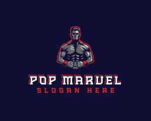 Athlete Muscle Man logo design