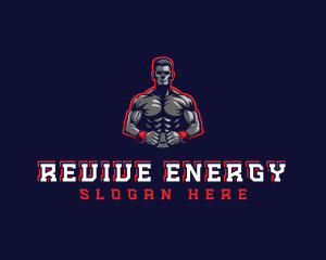 Athlete Muscle Man logo design