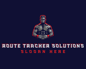 Athlete Muscle Man logo design