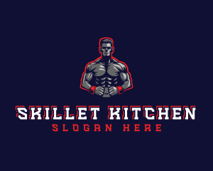 Athlete Muscle Man logo design