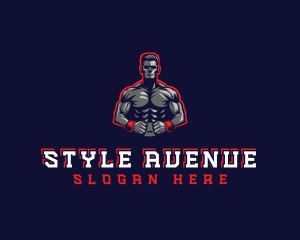 Athlete Muscle Man logo design