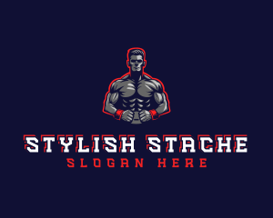 Athlete Muscle Man logo design