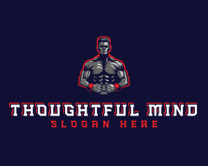 Athlete Muscle Man logo design