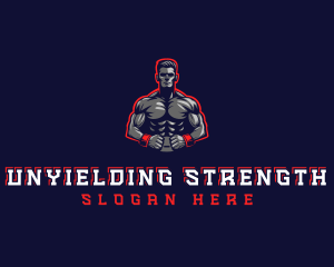 Athlete Muscle Man logo design