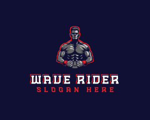 Athlete Muscle Man logo design