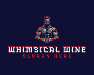 Athlete Muscle Man logo design