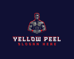 Athlete Muscle Man logo design