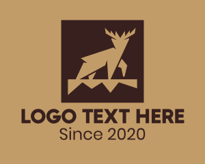 Hunt - Brown Forest Deer logo design