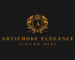 Elegant Crown Shield logo design