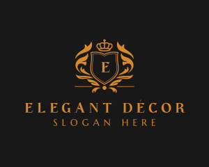 Elegant Crown Shield logo design