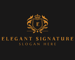 Elegant Crown Shield logo design