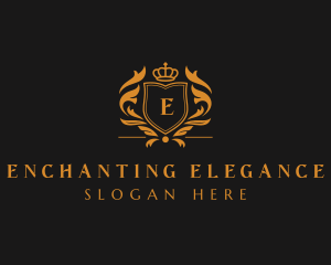 Elegant Crown Shield logo design