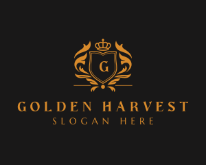 Elegant Crown Shield logo design